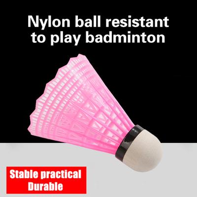 1 ks růžový imitace nylonového míčku odolný badmintonový míček venkovní plastový nylonový cvičební hra tréninkové použití