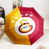 Galatasaray Football Club Emblem Automatic Folding Umbrella - 8-Rib Travel Umbrella with Auto Portable Case, Ideal Gift for Birthdays