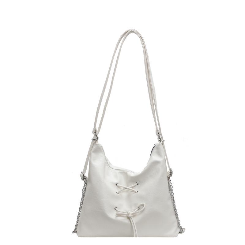 Simple Backpack Women's New Fashion Bow Tote Bag Texture Shoulder Bag