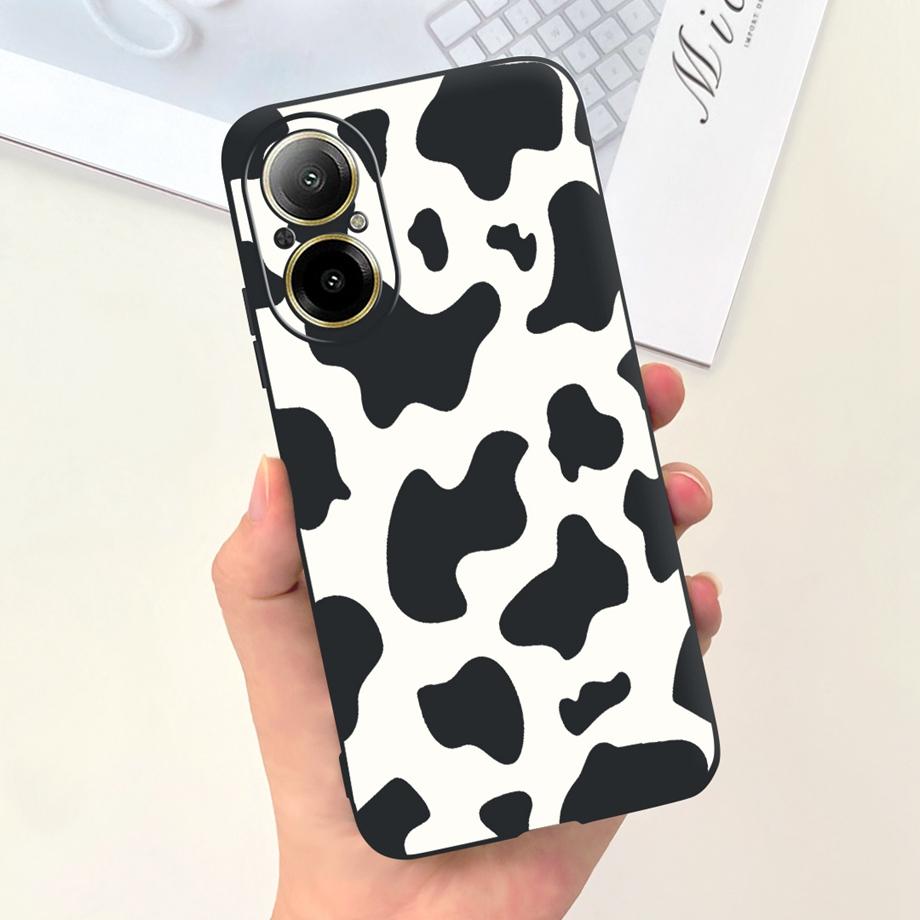 Hülle Für Oppo Realme C67 4G RMX389 Handyhüllen Schwarze Katze Mondnacht Weiches Silikon Stoßfeste Rückabdeckung Für RealmeC67 4G Funda