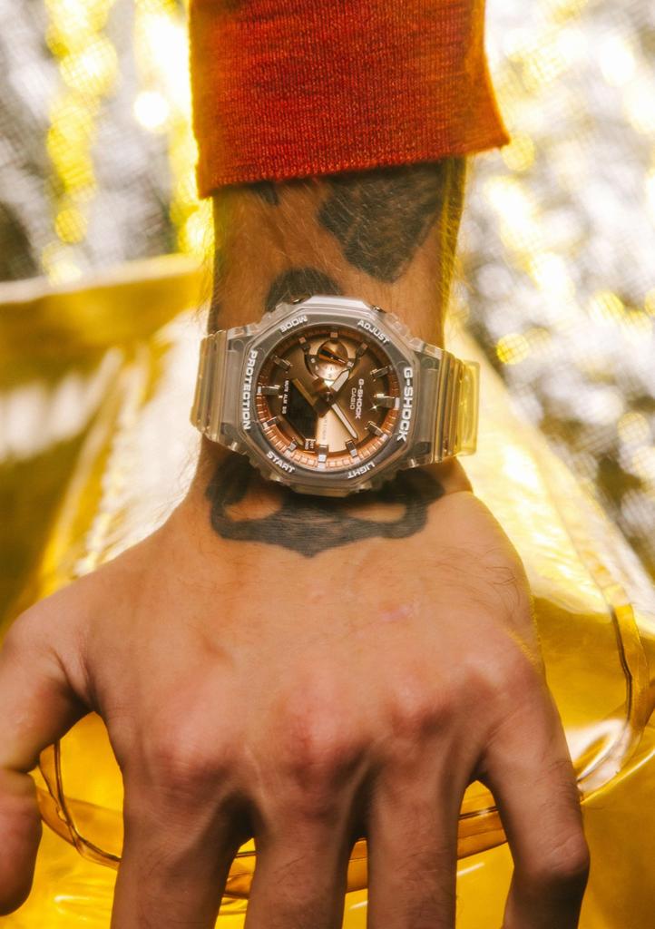 Casio Bright Metallic Dial Clear G-Shock GA-2100BM-7A5JF Men's Watch,