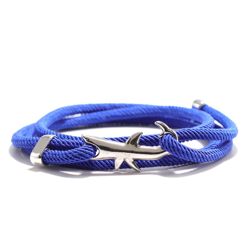 Sea Animal Shark Bracelet Men Women Multilayer Adjustable Survival Braclet Beach Jewelry Gift For Lover Good Luck Red Braslet