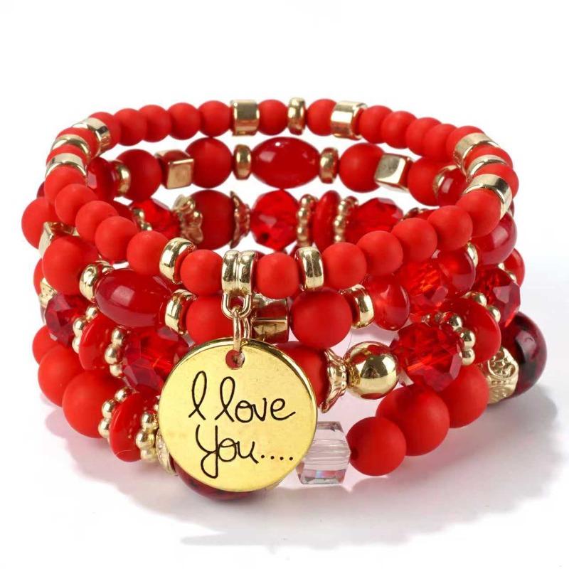 Bohemian bracelet creative tassel multi-layer beaded bracelet