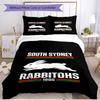 3pcs Duvet Cover Set (1*Duvet Cover + 2*Pillowcase, Without Core), South Sydney Rabbitohs Print Soft All‑Season Bedding Set, Home Bedroom Decor Gift