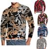 Herr Sommar Långärmad Utomhus Kamouflage Färgstarkt Tryck T-shirt Topp Herr Streetwear Kläder Långärmad T-shirt Dam Pullover