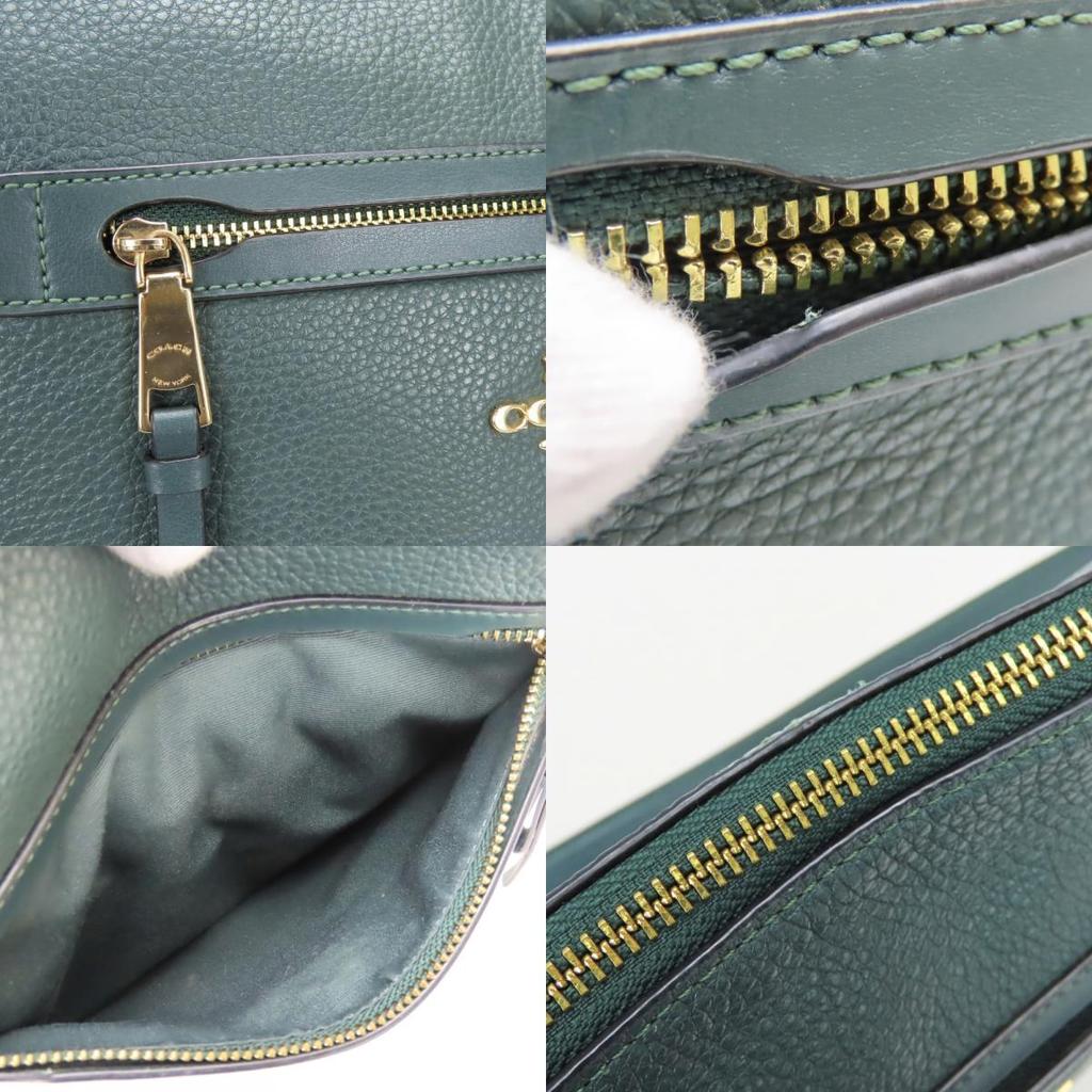 Used COACH Shoulder Bag F34823 Cross body leather Dark green casual