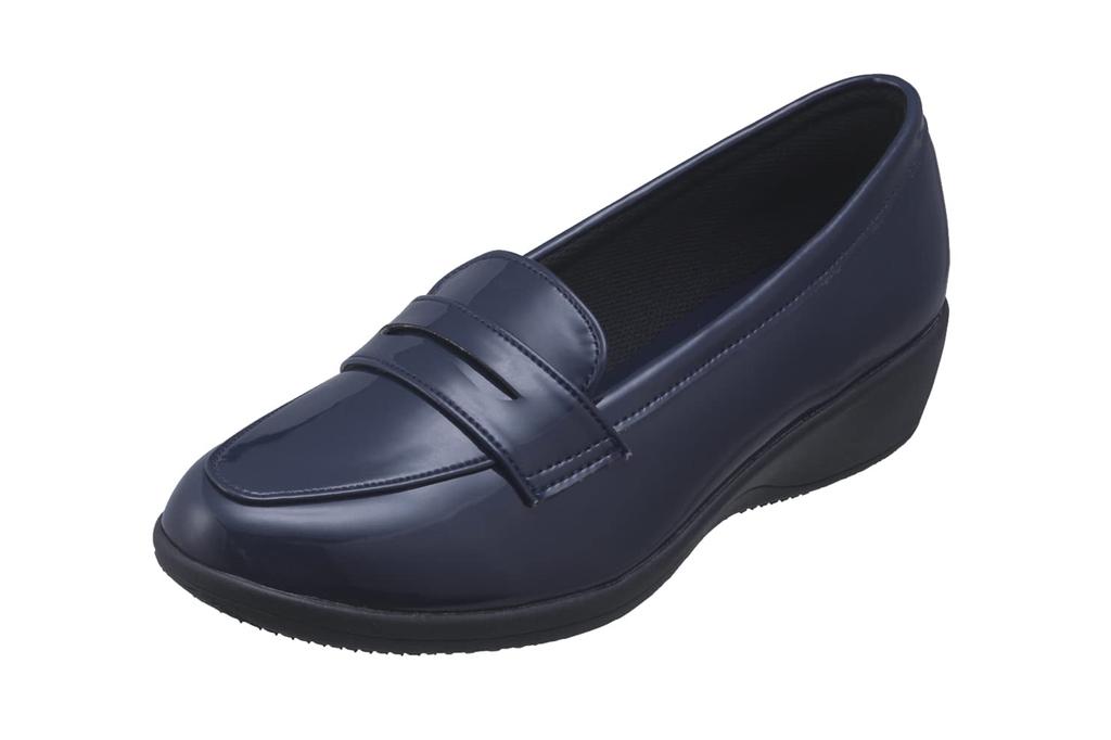 Pansy 4936 Rain Step Rain 3E Size Navy Shoes, Women's Loafers, Waterproof, Antibacterial, 23.5cm,