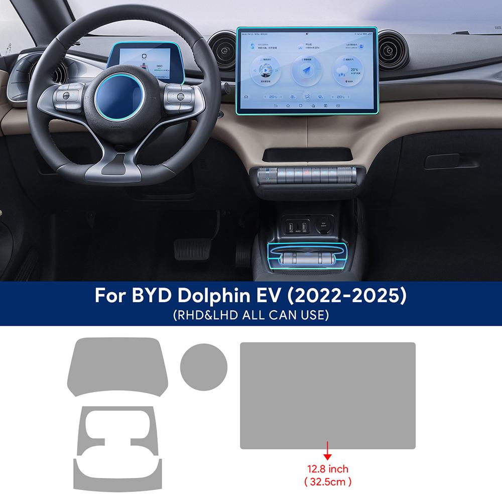 Für BYD Dolphin Innenraumschutz Armaturenbrett Multimedia GPS-Navigation Transparente Kratzfeste Folie Modifikation