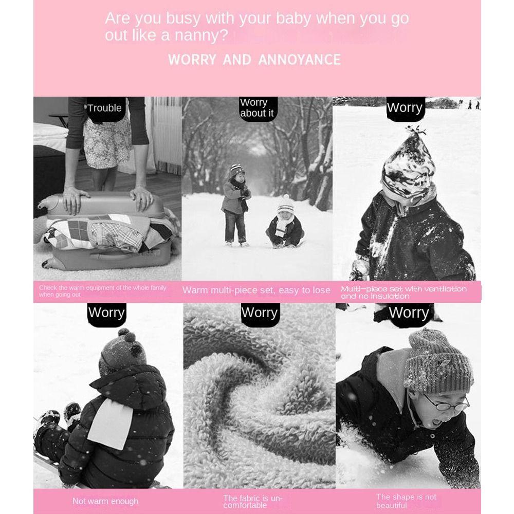 Double Fleece Coral Velvet Cap Cartoon Rabbit Scarf Thicken Cap Winter Kids Caps Children