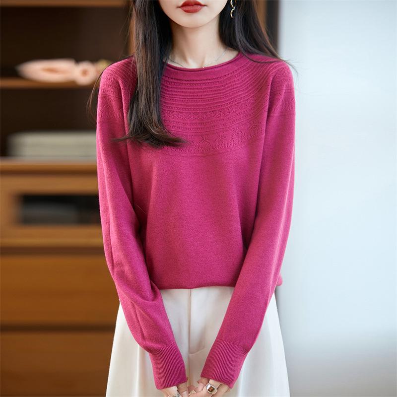 The New Autumn and Winter Style of Rolled-up Round-neck Loose-fitting Pullover Knitted Sweater with Long Sleeves Can Be Worn As A Base Layer
