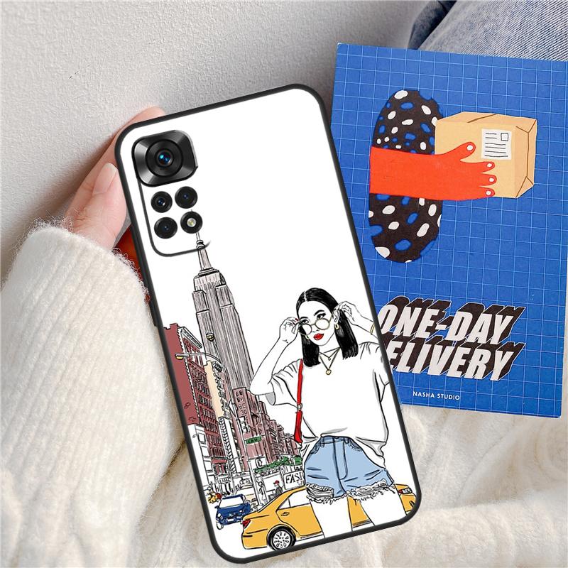 New York Lady Girl Funda For Xiaomi Redmi Note 14 Pro 13 9 10 11 12 9S 10S 11S 12S Redmi 13C 10C 12C 14C Case