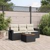 VidaXL Garden Lounge Set with Cushions 4 Pcs, Patio Sofas, Patio Furniture Set, Outdoor Furniture, Black 3256763