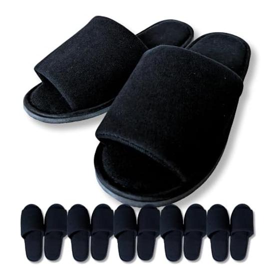 [EaseLiving] Disposable slippers used in domestic luxury hotels, individually wrapped [Extra Thick TheRich/Dark Black] 5 pairs, luxury, thick, used