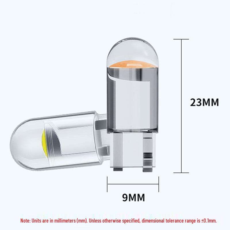 LED T10 Transparent Crystal Car Parking Light: High Brightness COB Reading & License Plate Light W5W