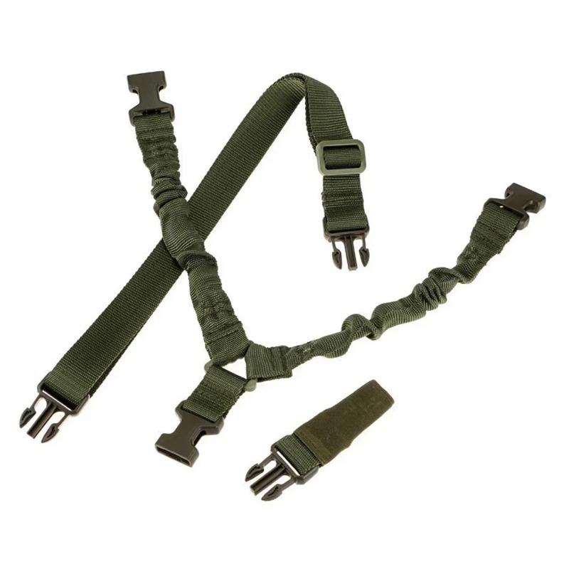 Fashion Adjustable Shoulder Strap Metal Buckle Tactical Gear Elastic Rope Belt Outdoor Hunting Tactical Rope Strap