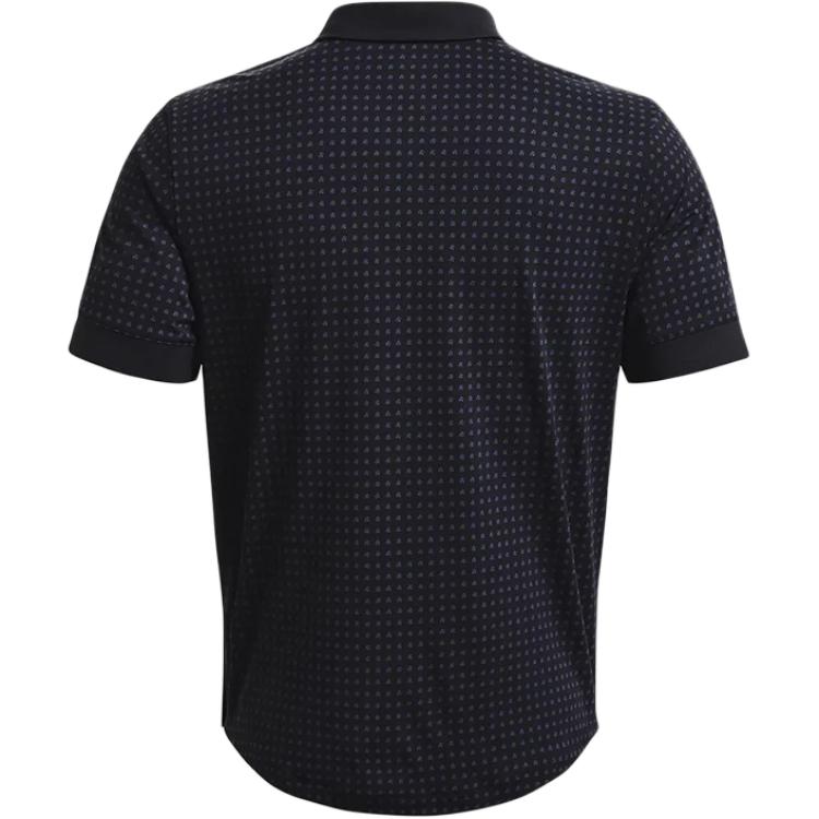 Under Armour Pattern Printed Polo Shirt With Half Button Placket Men Tops Black 1377406-001