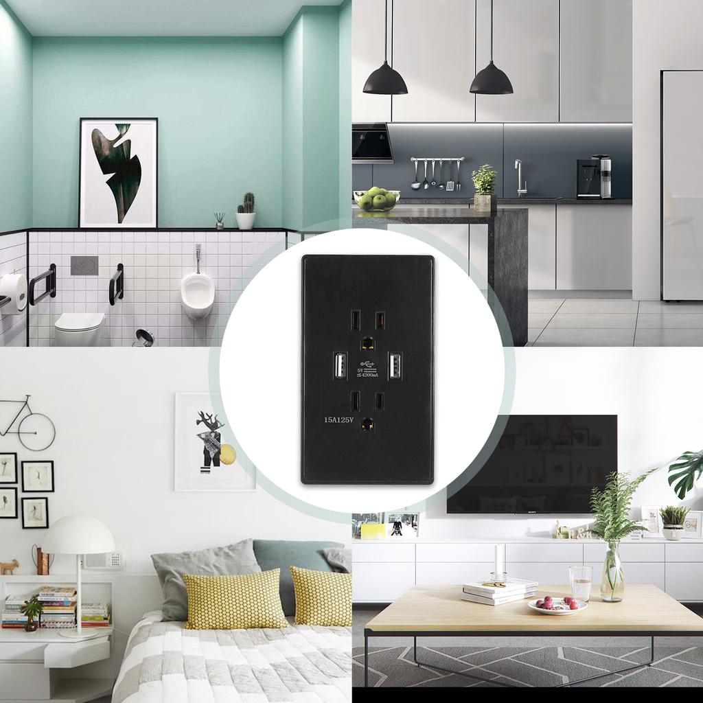 Buy High Speed USB Charger Wall Outlet Socket Electrical Outlet Dual ...