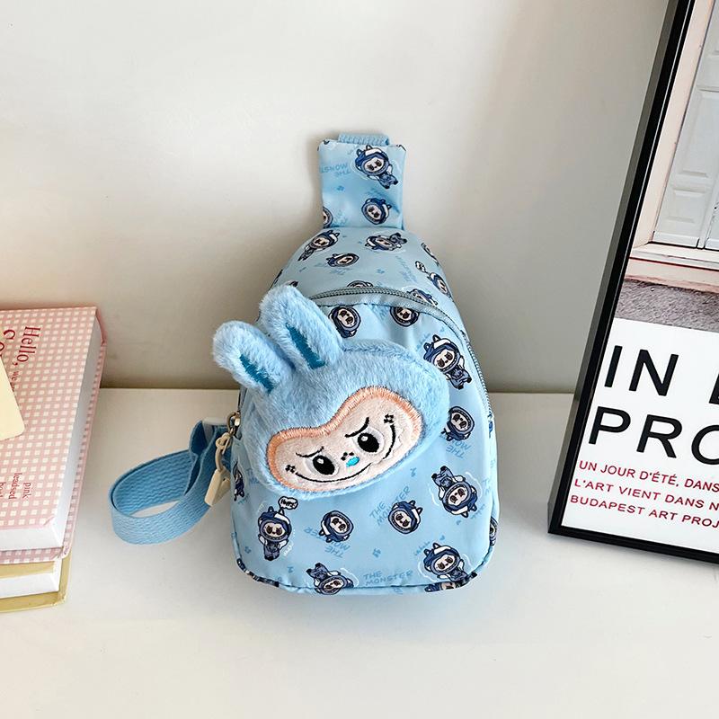 Summer new children's cartoon Labubu chest bag waist bag versatile crossbody bag travel lightweight storage bag