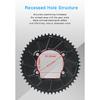 RIRO 4-Bolts 110BCD Single Chainring, 46/48/50/52/54/56/58T Road Bike Chainwheel, Compatible with Shimano 105/FC-R7000/R8000