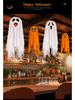 Halloween Ghost Pumpkin Lantern Pendant - Luminous Hanging Decoration for Spooky Indoor Scenes.