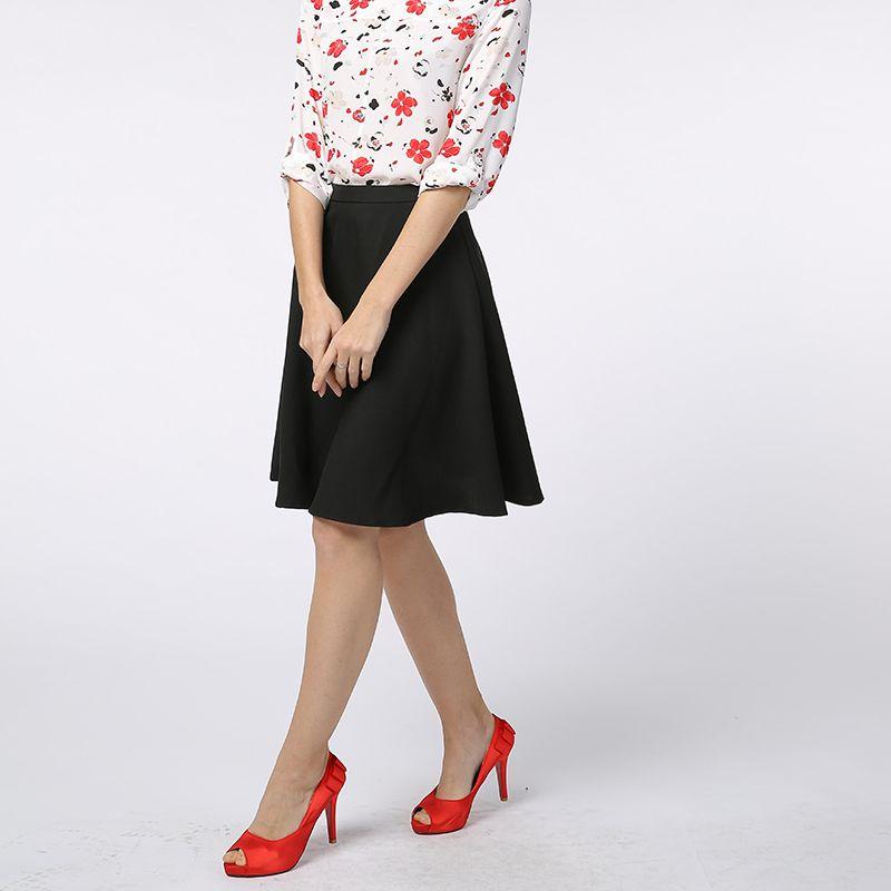 

Foreign Trade European and American-Style Mid-Length Women Summer Dress Black Skirt XL