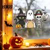 Reusable Holiday Window Sticker Static Glass Sticker, No Residue Clings, Festive Decal with Halloween Dwarf Wizards Black Cats Ghosts Skeletons