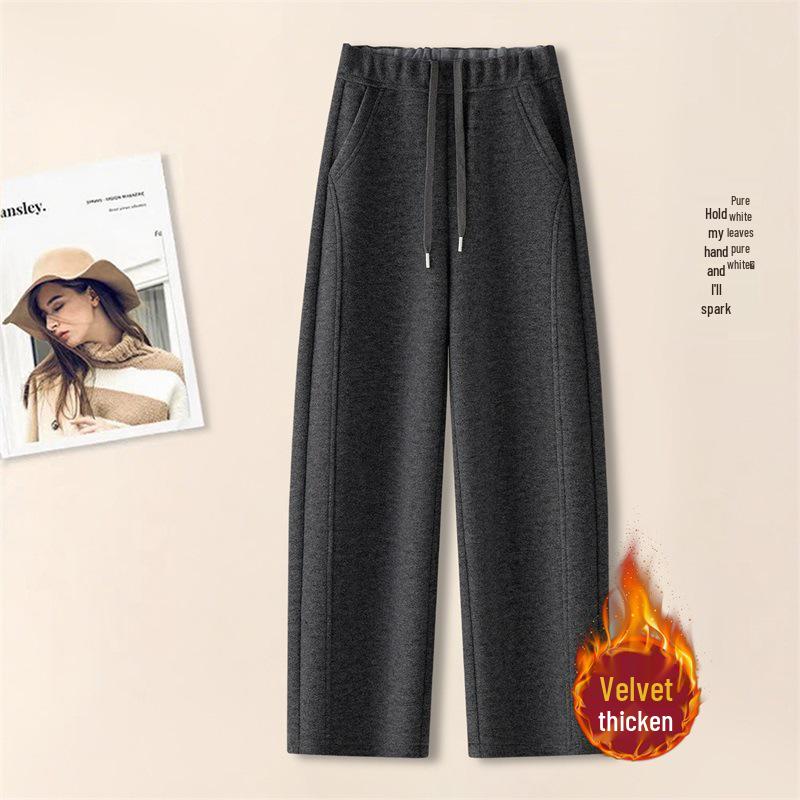 

Chic Woolen High-Waist Slimming Curved Leg Women s Pants - 2025 Autumn/Winter Plus Velvet Straight Leg. XL /29 [Recommended: 115-125 kg]