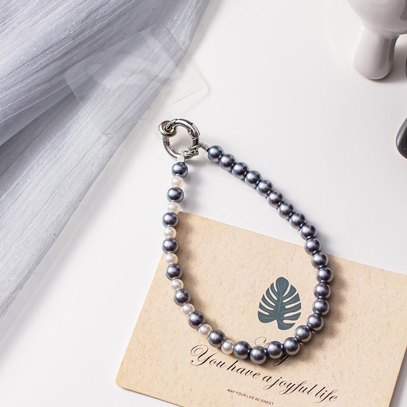 

Green Pearl Beaded Phone Case Lanyard with Wrist Strap