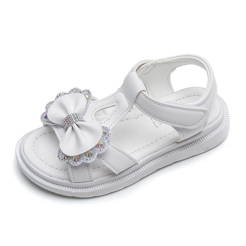 Summer Girls Princess Sandals, lightweight soft sole magic strap trendy casual shoes for little and middle school girls 23 белый
