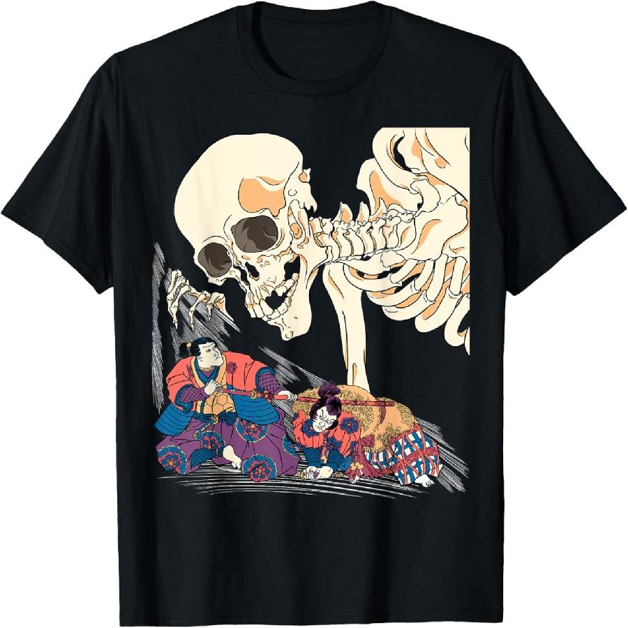 Kuniyoshi Samurai Killing Skeleton Spectre ukiyo-e Japanese T-Shirt XXXXXL чёрный
