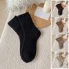 Unisex Winter Socks Warm Thickened Crew Socks Ribbed Stretchy Casual Thermal Socks for Men Women Daily Errands Hiking Skiing