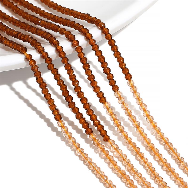 

125/195 шт. Кришталеві скляні намистини, градієнтні різнокольорові вільні розпірні намистини для виготовлення ювелірних виробів своїми руками, намисто, браслет 2mm 195pcs коричневий