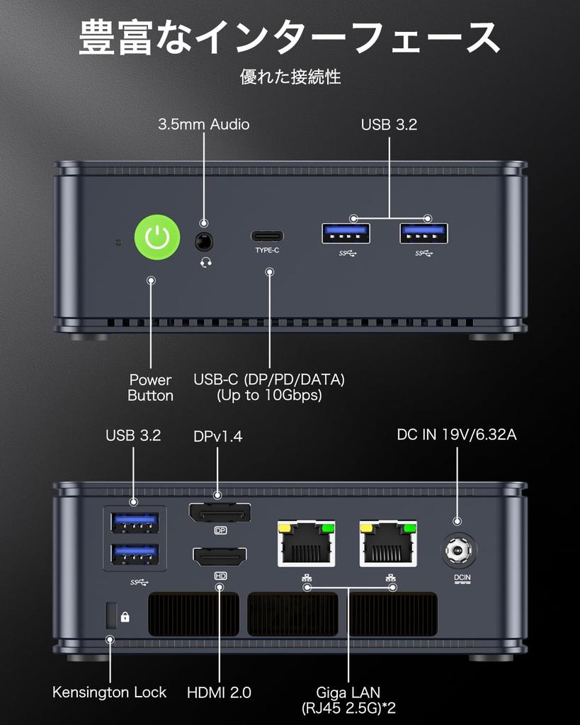 GMKtec Nucbox K7 PLUS Mini 13th Gen Intel Core I7 32GB DDR5 1TB 10 Up To Windows 11 NVMe WIFI BT and Two LAN Ports PC, 13620H, + SSD, Cores/16