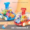 2PCS Friction Toy Pull Back Vehicle Transparent Body Working Gear Press and Go Sliding Car Educational Toy For Toddler