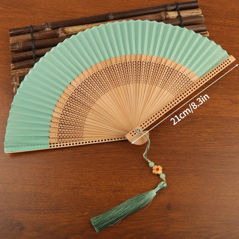 Retro Hand Fan Portable Folding Fans Chinese Style Tassel Manual Dancing Fans Art Craft Present Elegent Female Woman Fan Household Decoration