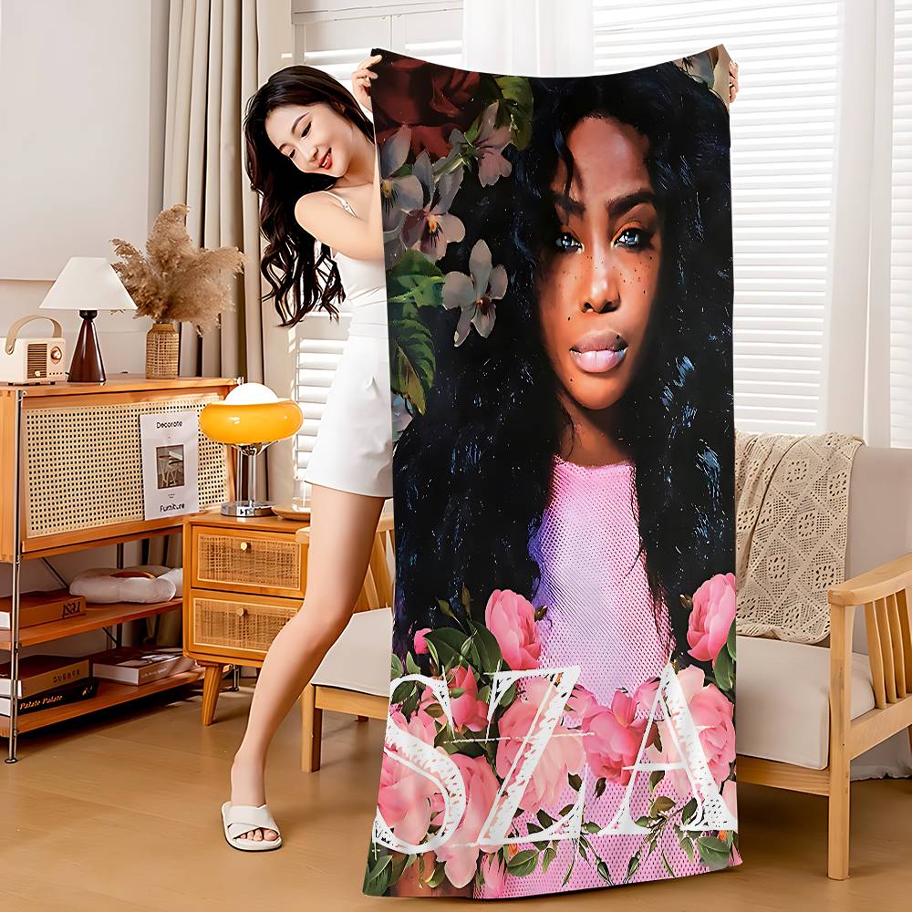 New Music Album SZA Sos Microfiber Blanket Quick Drying Beach Towels Oversized Printing Super Absorbent Pool Towel Blanket