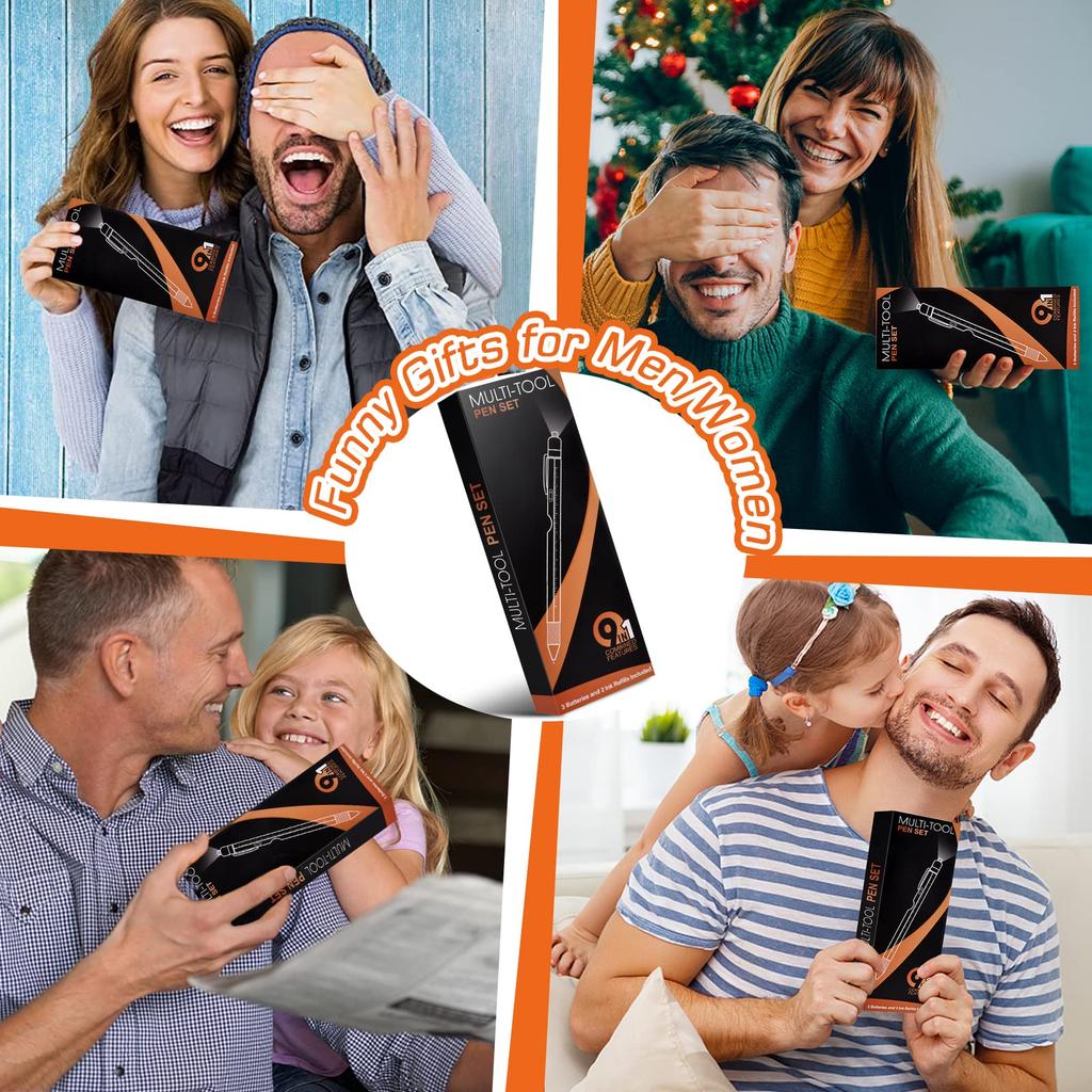Day Gifts for Cool Gadget Tool for Gifts for Dad Christmas Gifts for Unique Gifts for Grandpa Father's Dad, 9-in-1 Multi-Tool Pen, Men, Boyfriend,