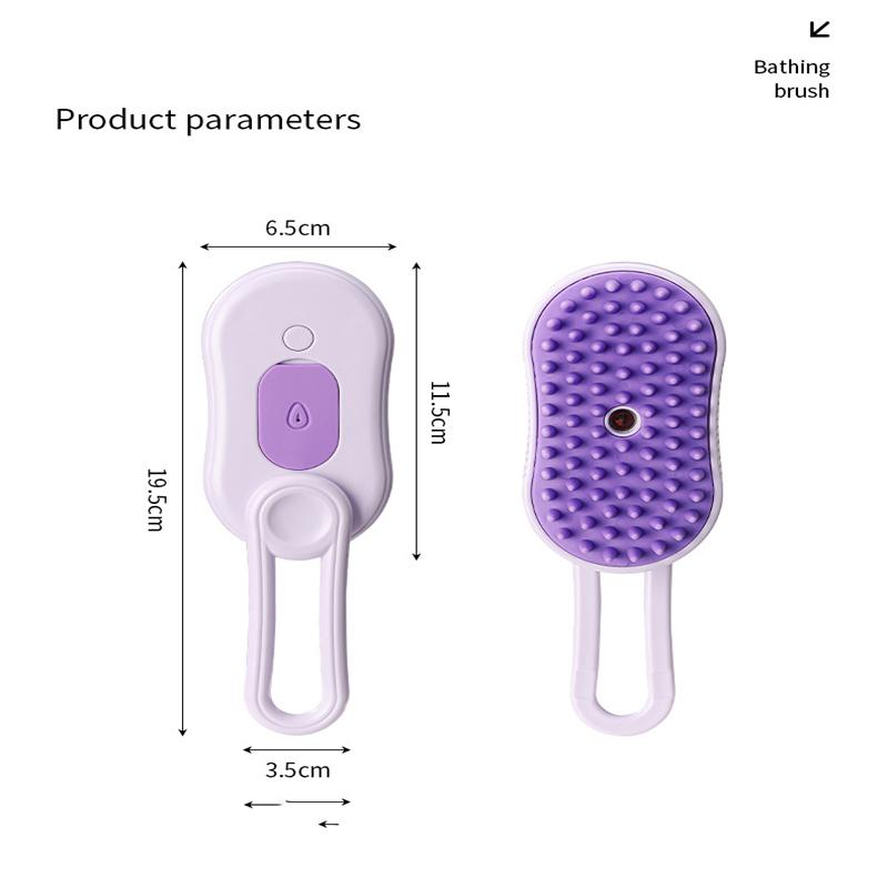 Pet Comb 1PC Grooming Comb Cat and Dog Supplies De-fluffing Knotting Bathing Cleaning Massage One-touch Spray De-shedder