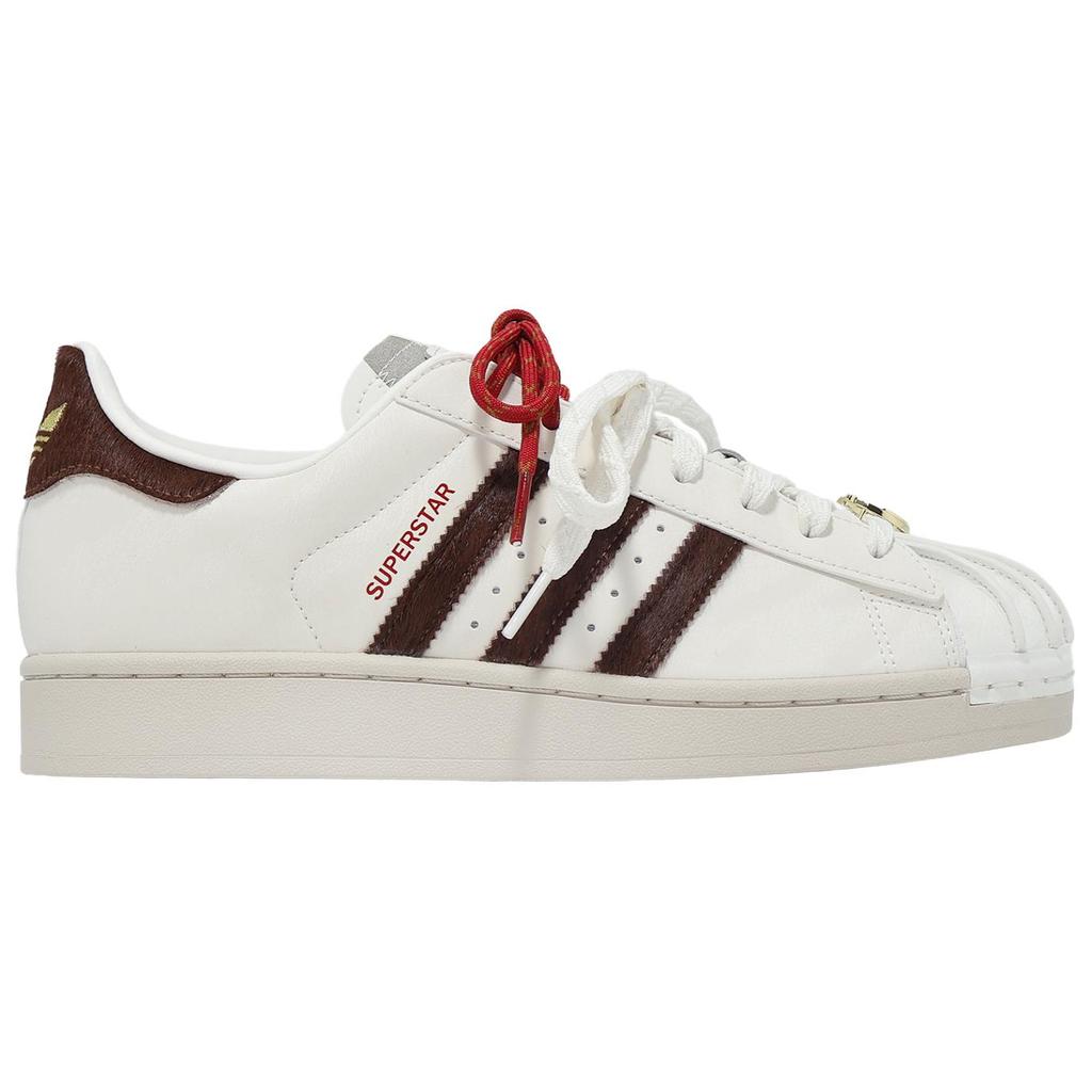 adidas Superstar 2 Chinesisches Neujahr-Jahr des Pferdes Unisex Sneakers Weiß Wolkenweiß Gebraucht-Braun KJ6293
