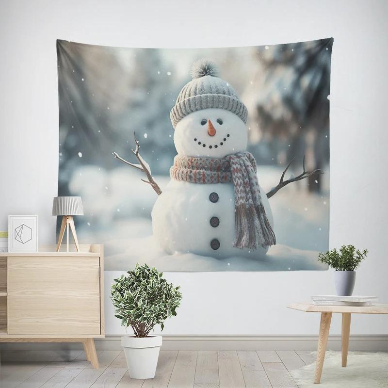 Новогодний рождественский милый узор снеговика для гостиной и спальни — фото 13