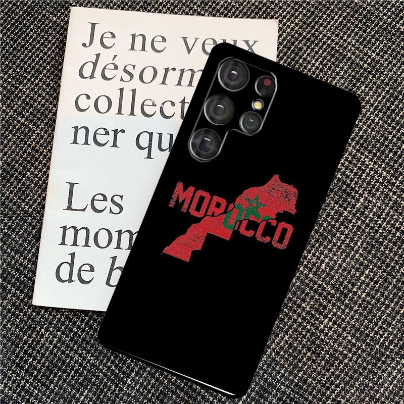 Morocco Map Flag Case For Samsung Galaxy S25 Ultra S20 S21 S22 S23 S24 Ultra S9 S10 Plus S25 FE Back Cover