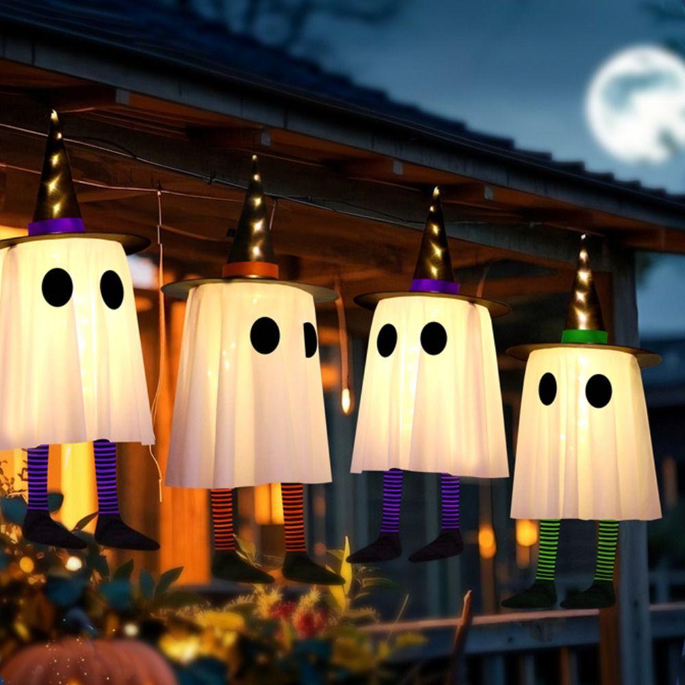 Floating Halloween Hanging Ghost Flashing Halloween Hanging Ornament  Outdoor