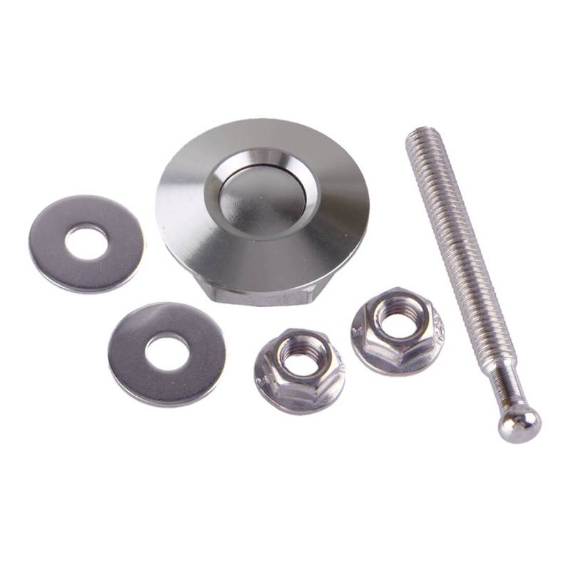 2pcs 30mm Universal Car Push Button Quick Release Hood Bonnet P Lock Clip Bumper Latch Silver