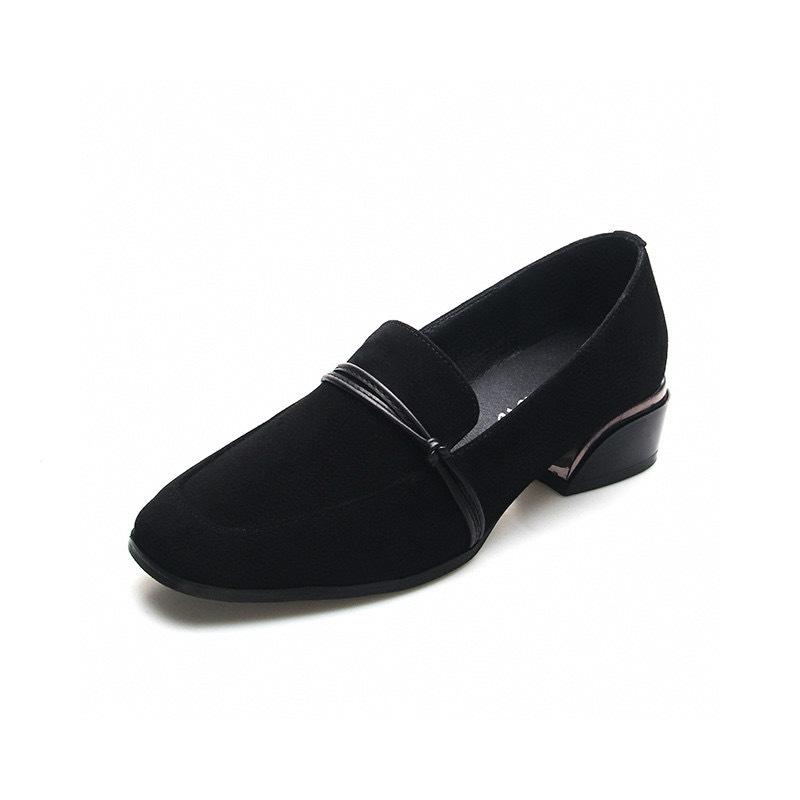 Black Female Spring Simple Temperament Designer One-pedal Shallow Single Shoes