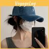 R Letter Korean Embroidered Denim Baseball Cap Widebrim Adjustable Summer Hat
