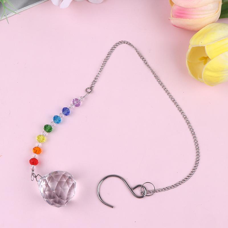 Colorful Crystal Sun Catcher Rainbow Maker Prism With Hanging Chain For Thanksgiving Home Decoration