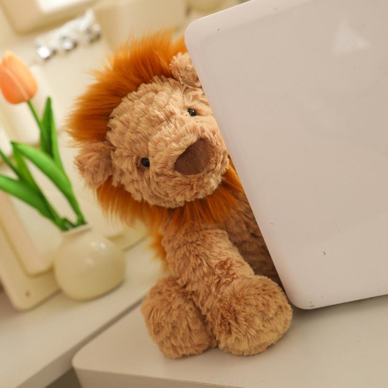 23CM Sitting Simulation Lion Animal Stuffed Plush Toy Soft Sofa Decor Pillow Doll Birthday Gifts