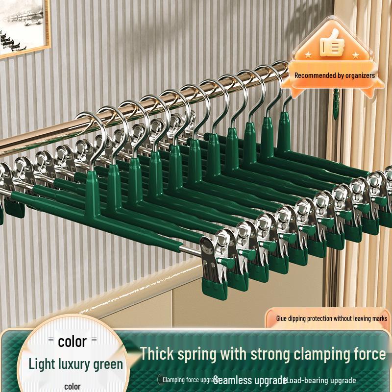 Stainless Steel Non-Slip Skirt & Pants Hanger with Clips - Seamless Storage Solution