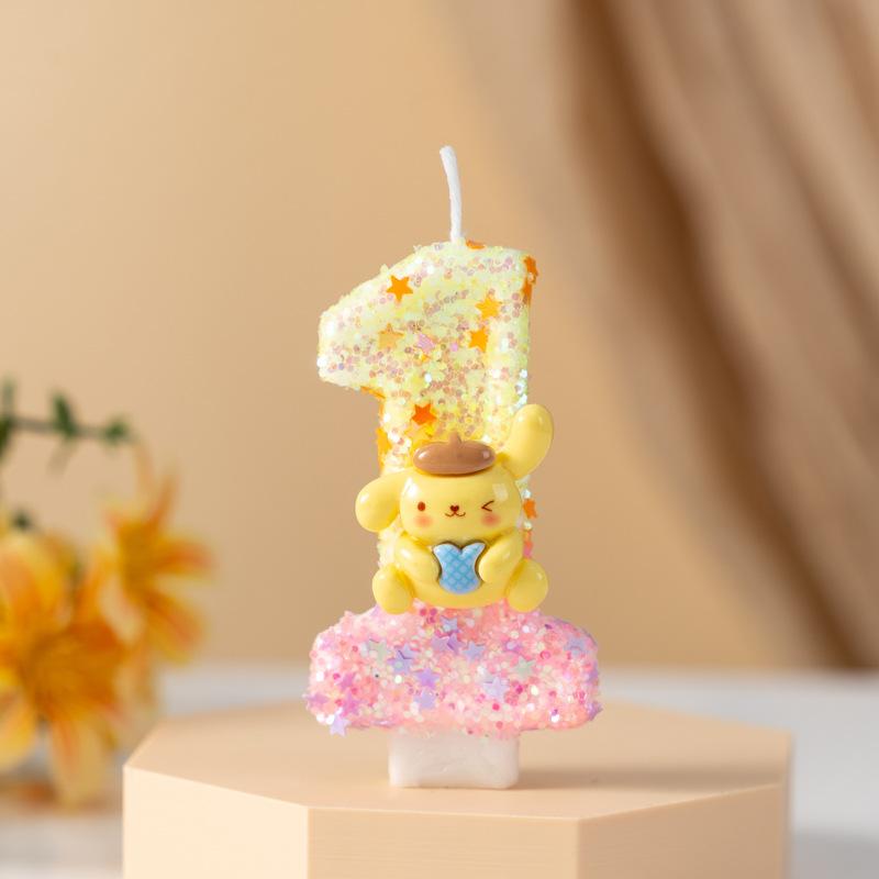 Kreative Bär Digitale Geburtstagskerze Party Szene Layout Requisiten Erstes Jahr Kuchen Dekoration