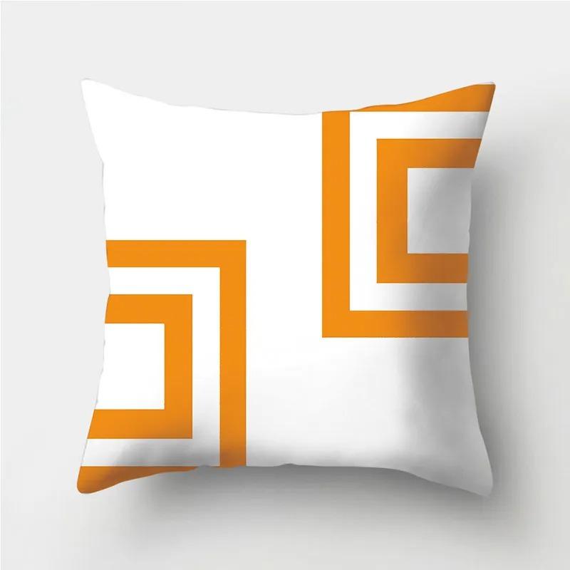 Orange Warm Color Irregular Pattern Series Pillowcases Geometric Striped Pillowcases Sofa Car Sofa Living Room Decoration